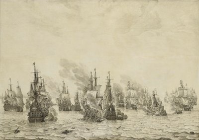 La bataille de Livourne (Leghorn) - Willem van de Velde (I)