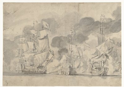 Bataille navale de Lowestoft le 13 juin 1665 - Willem van de Velde (I)