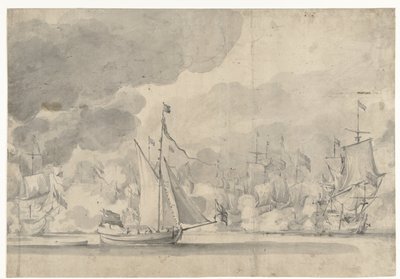Bataille navale à Lowestoft le 13 juin 1665 - Willem van de Velde (I)