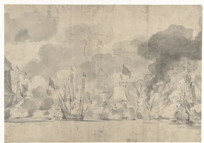 Bataille navale de Lowestoft le 13 juin 1665 - Willem van de Velde (I)