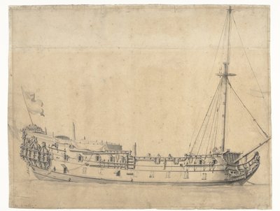 Le Loyal George, capturé après la bataille des Quatre Jours en juin 1666 - Willem van de Velde (II)