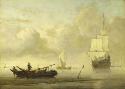 Navires près de la côte par temps calme - Willem van de Velde (II)