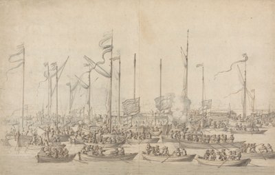 Célébration sur la Tamise près de Whitehall - Willem van de Velde the Elder