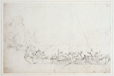Combat en bateaux entre Hollandais ou Anglais et pirates barbaresques, vers 1675 - Willem van de Velde the Younger