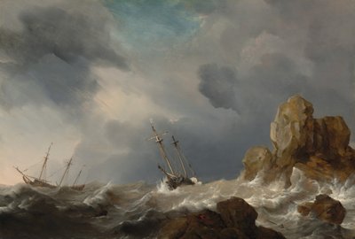Navires dans une tempête - Willem van de Velde the Younger