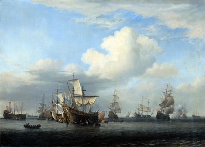 Le Swiftsure capturé, Seven Oaks, Loyal George et Convertine..., vers 1666 - Willem van de Velde the Younger