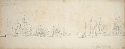 De Ruyter rejoignant la flotte de Tromp en mer du Nord, 8-18 août 1665 - Willem van de the Elder Velde
