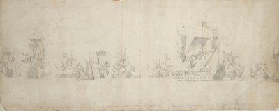 Flotte hollandaise après le conseil de guerre, 8-18 août 1665 - Willem van de the Elder Velde