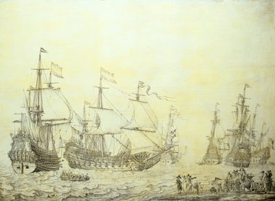 Navires hollandais venant jeter l