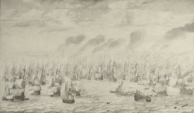 La Bataille de Terheide - Willem van de the Elder Velde