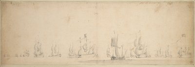 La flotte hollandaise avant la bataille de Lowestoft, mai-juin 1665 - Willem van de the Elder Velde