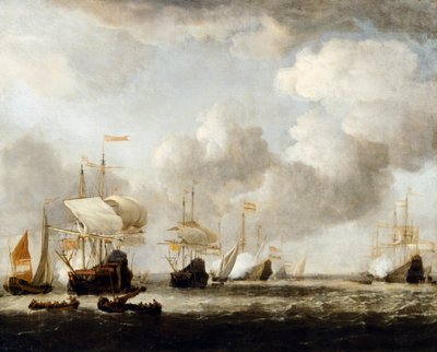 Une flotte hollandaise arrivant à l