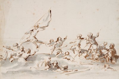 Un combat en bateaux, c.1685 - Willem van de Velde the Younger