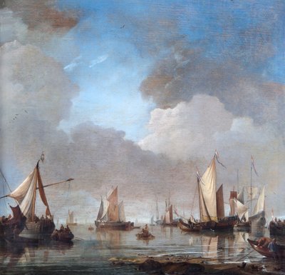 Grands navires et bateaux par temps calme - Willem van de Velde the Younger