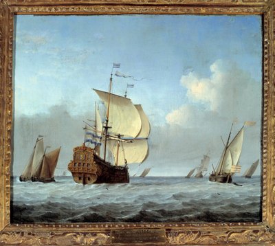 Marine avec vaisseau amiral - Willem van de Velde the Younger