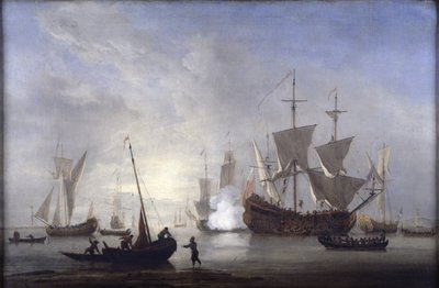 Navires par temps calme, vers 1680 - Willem van de Velde the Younger