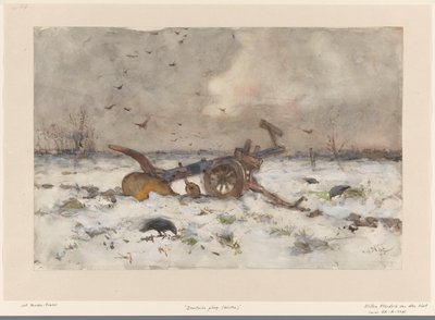 Charrue sur un champ enneigé - Willem van der Nat