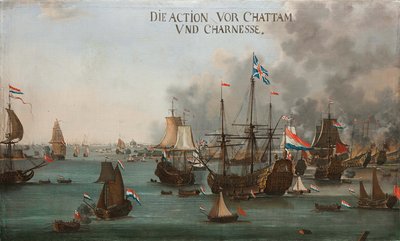 La Bataille de Chatham, vers 1667 - Willem van der Stoop