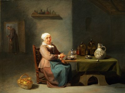 Une femme dans une cuisine - Willem van the Elder Herp