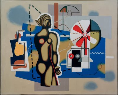 Figure féminine sur fond bleu - Willi Baumeister