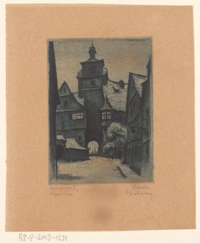 Vue sur la Weisserturm, à Rothenburg ob der Tauber - Willi Foerster (signed by artist)