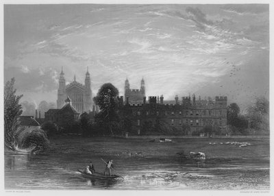 Eton, depuis les écluses (gravure) - William  Evans