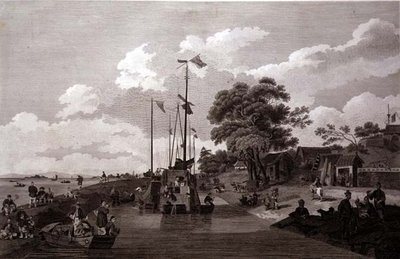 Vue du lac Pao-Yng où il est séparé du Grand Canal par une digue de terre, gravé par William et Elizabeth Ellis, publié par G. Nicol - William (after) Alexander