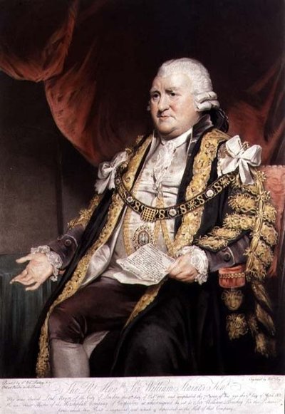 Portrait de Sir William Staines, Lord Maire de Londres, gravé et pub. 1804 par William Say (1768-1834) - William (after) Beechey