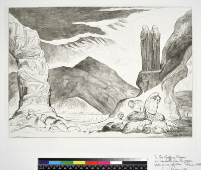 Le Cercle des Falsificateurs : Dante et Virgile se couvrant le nez à cause de la puanteur, Enfer, Chant XXIX, illustration de la 