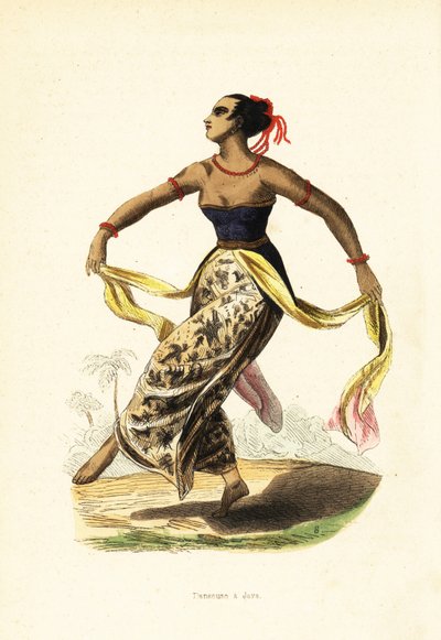 Ronggeng ou rongging, danseuse de Java, Indonésie - William (after) Daniell