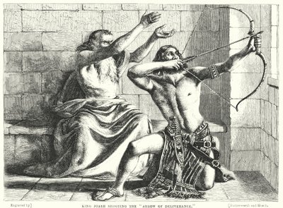 Le roi Joas tirant la flèche de la délivrance (gravure) - William (after) Dyce