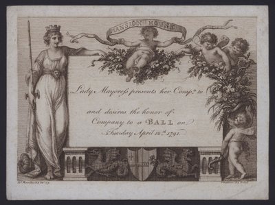 Invitation de la Lady Mayoress de Londres à un bal au Mansion House - William (after) Hamilton