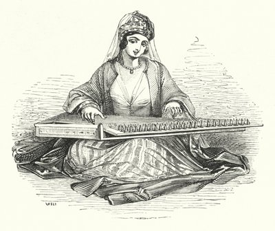 Dame jouant du Kanoon - William (after) Harvey