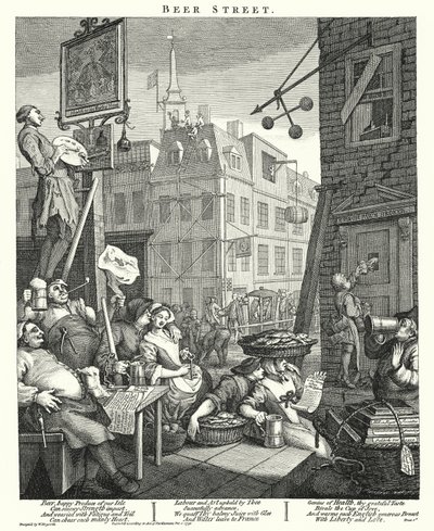 Rue de la bière (gravure) - William (after) Hogarth