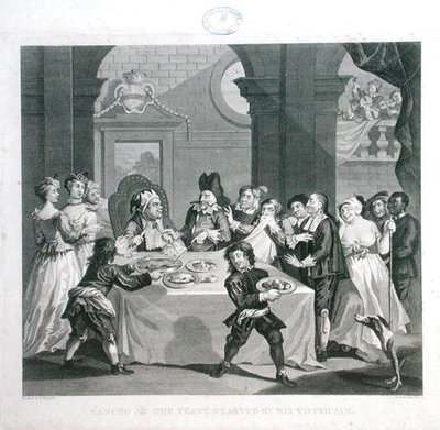 Sancho au festin affamé par son médecin, gravé par Thomas Cook (1744-1818) (gravure) - William (after) Hogarth