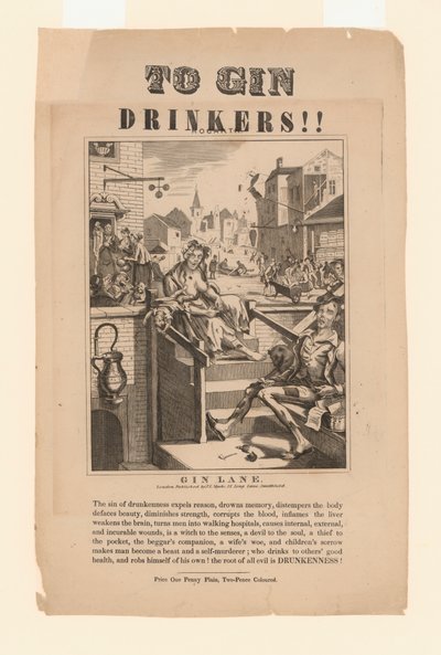 Avertissement aux buveurs de gin - William (after) Hogarth