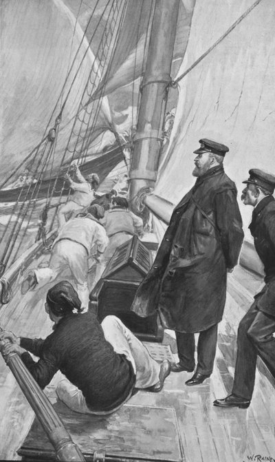 Le roi Édouard dans un accident de yacht à Cowes - William (after) Rainey