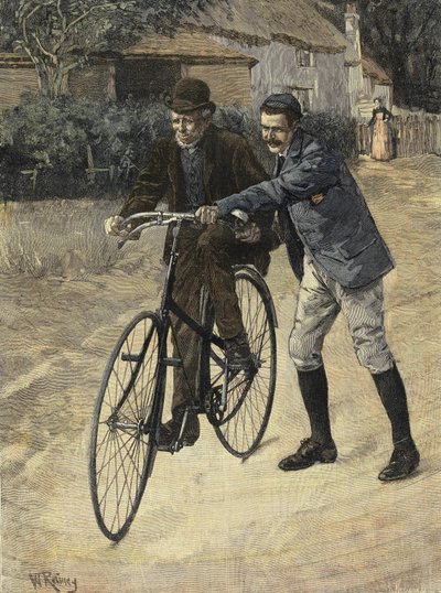 Apprendre au vieux père. Gravure d