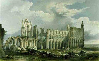 Abbaye de Whitby depuis le sud-ouest, de 