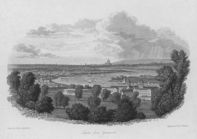 Londres depuis Greenwich (gravure) - William (after) Westall
