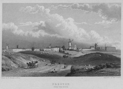 Preston, depuis le nord - William (after) Westall