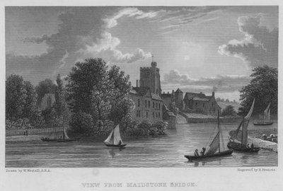 Vue depuis le pont de Maidstone - William (after) Westall