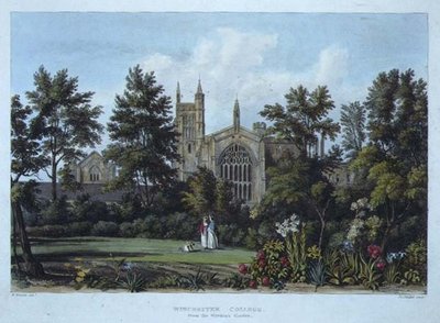 Collège de Winchester depuis le jardin du Warden, de 