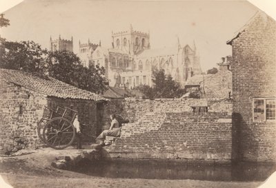 Cathédrale de Ripon vue du sud-est, près de la rivière Skell, v. 1855 (photo) - William A. Pumphrey