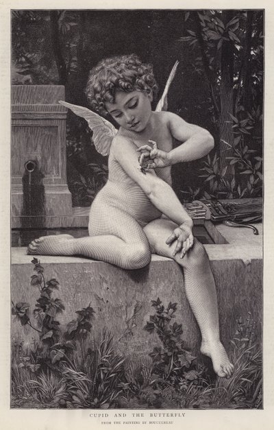 Cupidon et le papillon - William Adolphe (after) Bouguereau