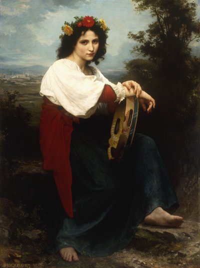 Femme italienne avec un tambourin, 1872 - William Adolphe Bouguereau