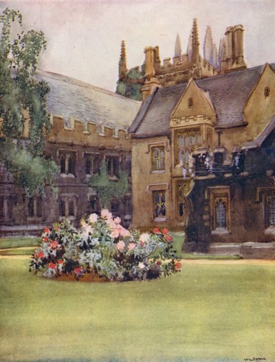 Collège de Magdalen, montrant le Lodge du Président et la Tour du Fondateur - William Ainsworth Wildman