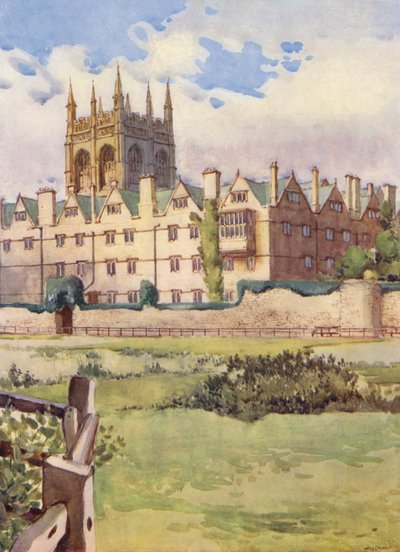 Merton College, où la reine Henriette Marie a été logée pendant la guerre civile, montrant un bastion de l
