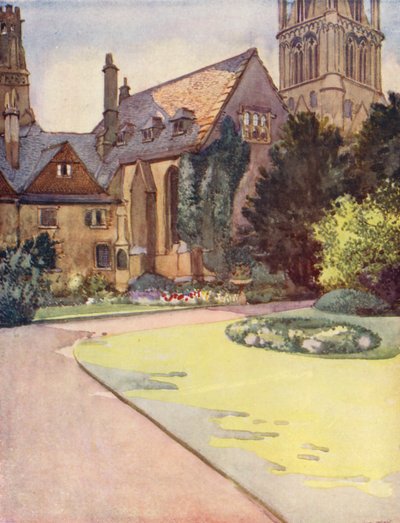 La Cathédrale de Christ, anciennement St Frideswyde, depuis le jardin du chanoine - William Ainsworth Wildman