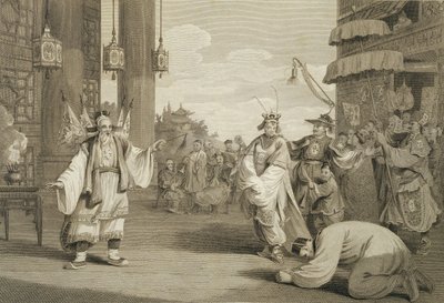 Scène dans une pièce historique présentée sur la scène chinoise, gravée par James Heath, pub. par G. Nicol, 1796 - William Alexander